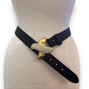 Vintage Pave Rhinestone Embellished X Buckle Belt